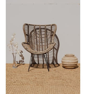 Fauteuil en osier Ernest N°871- Produit chiné - Debongout - Gris