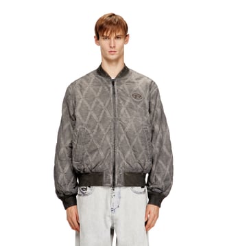 Blouson bomber matelassé à motif losanges rembourré - Diesel - Gris