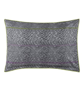 Taie d'oreiller imprimée en percale de coton, BANDELA - Designers Guild - Gris cendre