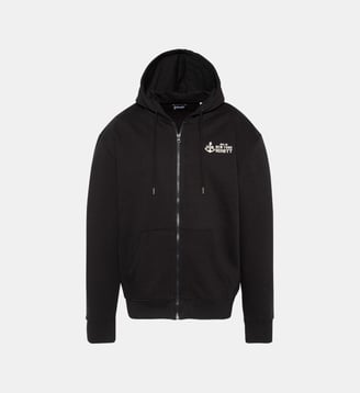 Sweatshirt zippé à capuche - Schott - Noir