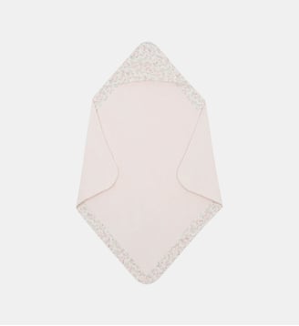 Cape de bain - Imprimé fleuri jardin hivernal - Tartine Et Chocolat - Rose pâle