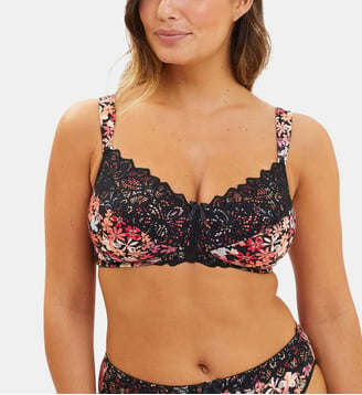 Soutien-gorge post opératoire Ava Fantaisie - Sans Complexe - Noir et rose