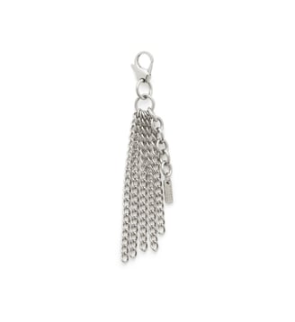 Porte-clés en métal avec franges chaîne - Diesel - Gris argente