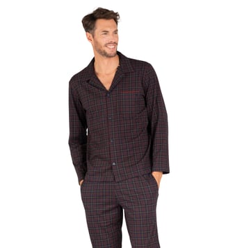 Pyjama long col ouvert L'ECOSSAIS - Eminence - Marine