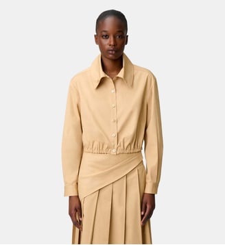 Chemise cropped col montant - Claudie Pierlot - Beige