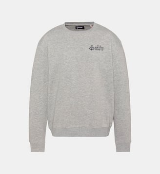 Sweatshirt col rond - Schott - Gris chine