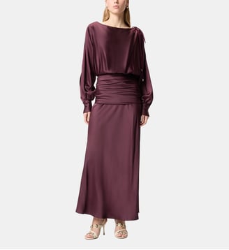 Robe longue en satin drapé - Pinko - Bordeaux dégustation de vin