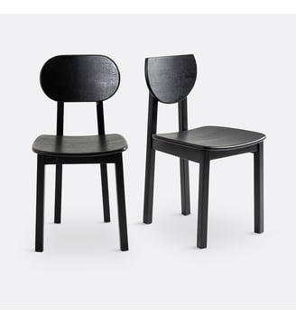 Lot de 2 chaises frêne - La Redoute Interieurs - Noir