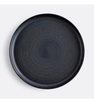 Lot 4 assiettes plates grès émail réactif - La Redoute Interieurs - Noir bleuté
