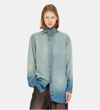 Chemise en denim fluide marbré Diesel