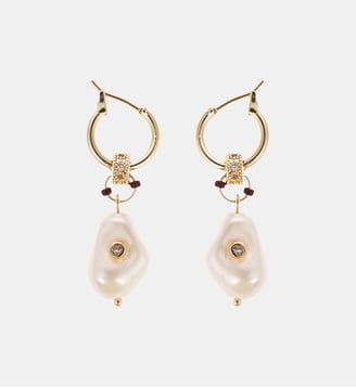 Boucles d'oreilles pendantes perles HALOHA - Hipanema - Blanc