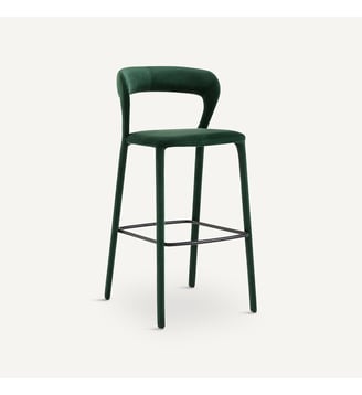 Tabouret de bar chêne massif H68 - La Redoute Interieurs - Vert foncé