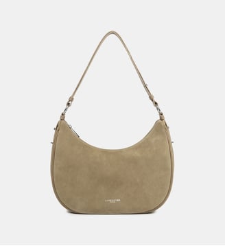 Grand sac besace Suède en cuir - Lancaster - Sable