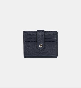 Porte-cartes signature en cuir - Lancaster - Bleu foncé