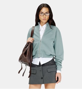 Sweat-shirt zippé avec Oval D argenté - Diesel - Bleu clair