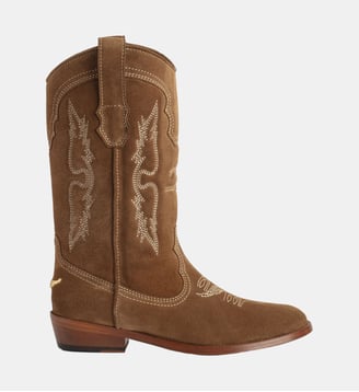 Bottes Tex Western Suède - Zadig&Voltaire - Marron cognac