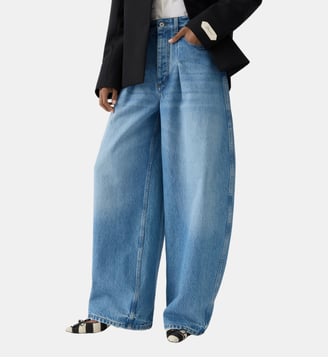 Pantalon Le De-Nîmes large en coton  - Jacquemus - Bleu jean
