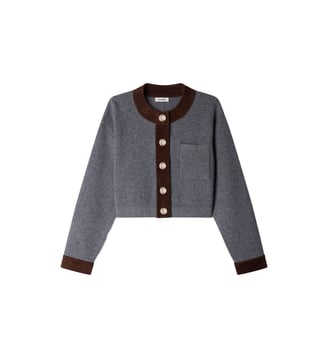 Cardigan empiècements suède Sandro