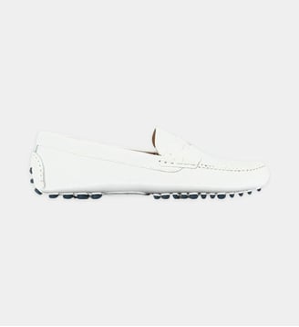 Mocassin driver hampton - cuir lisse - Fairmount - Blanc