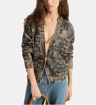 Cardigan eduardo en coton avec paillettes - Momonì - Noir