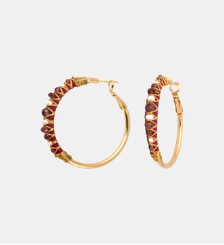 Boucles d'oreilles créoles   - Salina - Satellite - Rouge