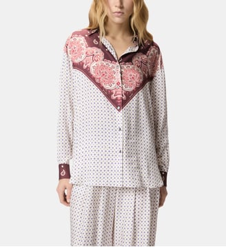 Chemise à motif cravate et imprimé placé - Pinko - Multicolore