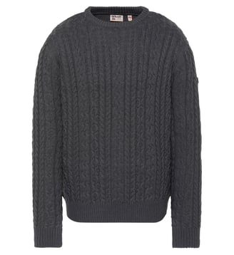 Pull col rond en maille torsadée - Schott - Anthracite