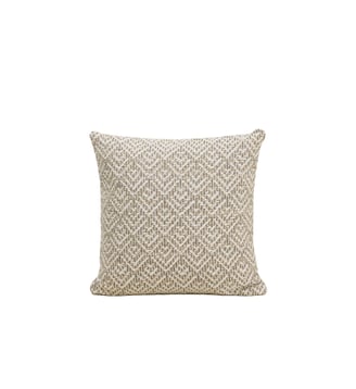 Housse de coussin EREBUS  Jacquard au motif géométrique texturé - Madura - Ivoire et grisé
