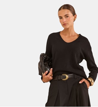 Pull À Manches Longues En Laine Alban - Maison 123 - Noir