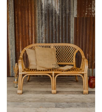 Banquette en rotin Martine N°170 - Produit chiné - Debongout - Bois clair