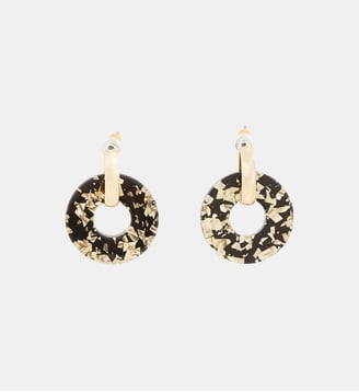 Boucles d'oreilles rondes en acrylique noir et doré - Balaboosté - Noir