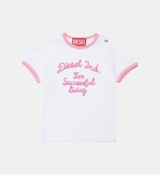 T-shirt avec logo sur la poitrine - Diesel Kids - Blanc