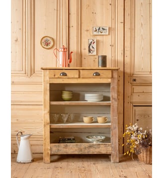 Buffet ouvert en bois Gilbert N°1740- Produit chiné - Debongout - Bois clair