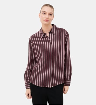 Chemise caby - Motif rayures - Caroll - Marron foncé