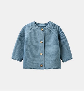 Cardigan Bébé en coton biologique - Cyrillus - Bleu orion