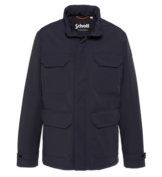 Parka courte droite Dighton capuche imperméable - Schott - Bleu marine foncé