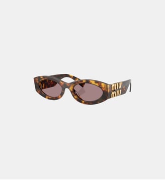 Lunettes de soleil Ovale MU 11WS - Miu Miu - Marron glacé