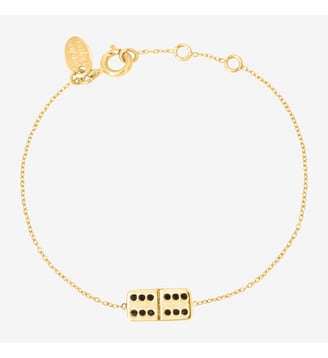 Bracelet doré jet domino - casino Caroline Najman