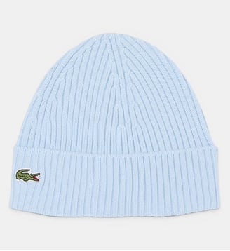 Bonnet en laine peignée côtelée - Lacoste - Bleu clair