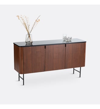 Buffet 3 portes plaqué noyer - La Redoute Interieurs - Noyer