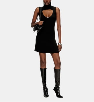 Robe courte en laine avec incrustation - Diesel - Noir