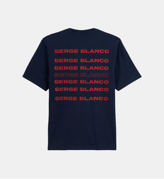 T-shirt manches courtes Théo imprimé dos SERGE O - Serge Blanco - Bleu marine