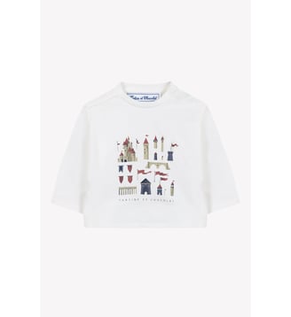 T-shirt -  coton imprimé château - Tartine Et Chocolat - Rouge