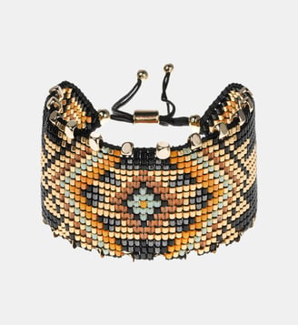 Bracelet réglable perles tissées SHAMI - Hipanema - Noir