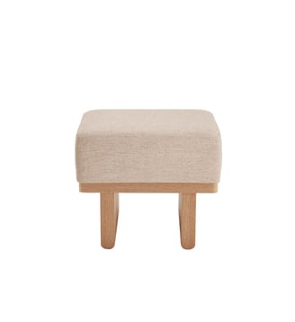 Tabouret ANCA  Bois et velours lumineux - Madura - Naturel