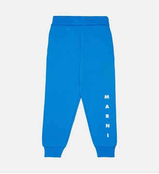 Pantalon de jogging en polaire avec logo - Marni - Bluette légère