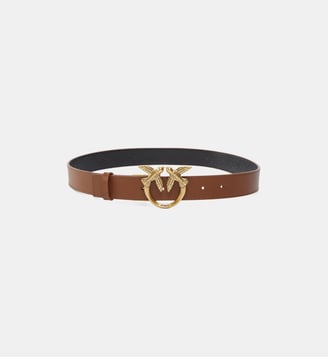 Ceinture réversible de 3 cm avec boucle love birds - Pinko - Marron et noir