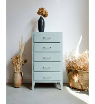 Chiffonnier en bois Valery N°106- Produit chiné - Debongout - Vert d'eau