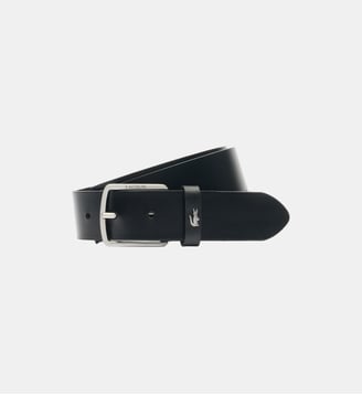 Ceinture en cuir lisse - Lacoste - Noir