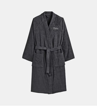 Peignoir éponge col kimono personnalisé - La Redoute Interieurs - Carbone